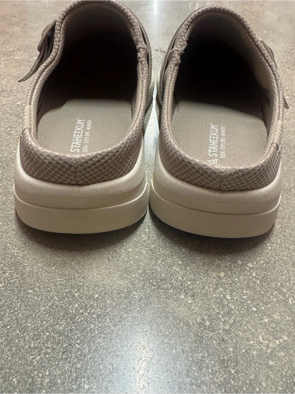 Staheekum Women's Beige Slip-On Breathable Cushioned Footbed Shoe Size 6
